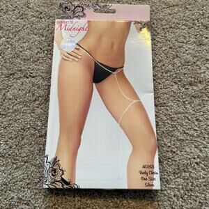NWT Seven ‘til Midnight Rhinestone Body Chain Sexy Belly & Thigh Silver